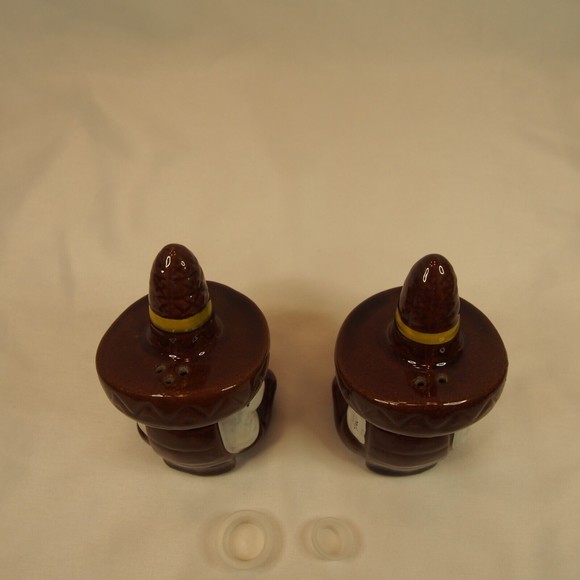 Vintage Anthropomorphic Salt Pepper Shakers Mexican Man Sombrero Siesta - Picture 6 of 10